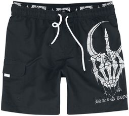 Swim Shorts With Moon and Skull Hand, Gothicana by EMP, Plavecké šortky