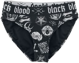 Bikinové nohavičky s okultnými symbolmi, Black Blood by Gothicana, Bikinové nohavičky