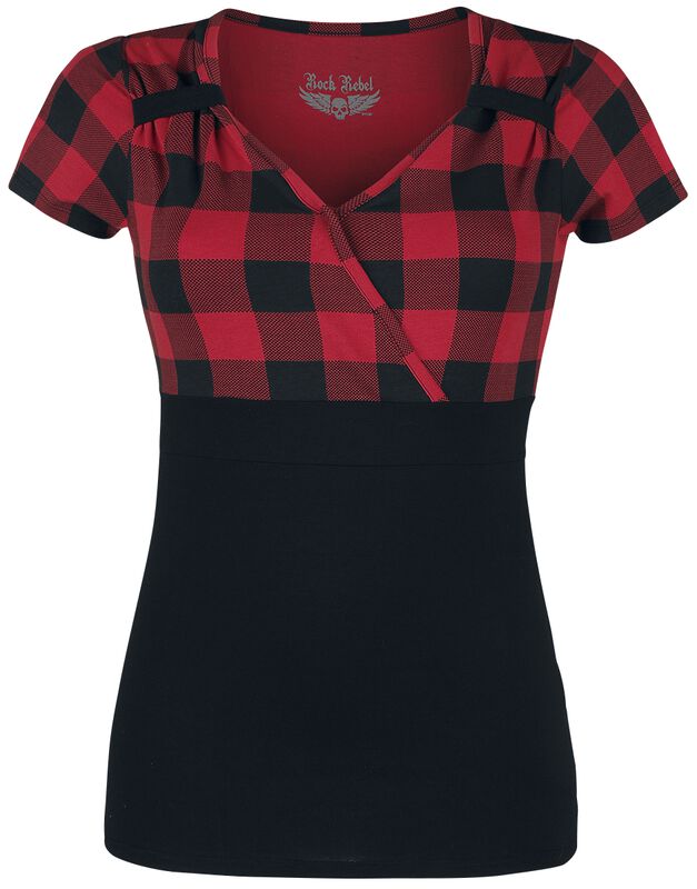 Čierno/červené tričko v rockabilly štýle