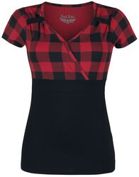 Čierno/červené tričko v rockabilly štýle, Rock Rebel by EMP, Tričko
