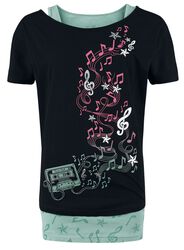 Three Pieces T-Shirt and Tops with Notes and Stars, Full Volume by EMP, Tričko
