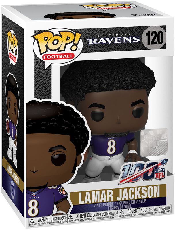 Vinylová figúrka č. 120 Baltimore Ravens - Lamar Jackson