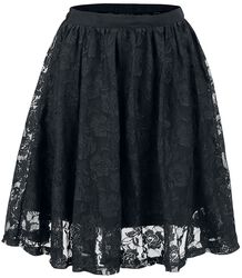 Sukňa s čipkovou vrstvou, Gothicana by EMP, Krátka sukňa