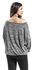 Oversize melírovaný sveter so širokým golierom