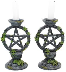 Sviečky Wiccan Pentagram, Anne Stokes, Svietnik
