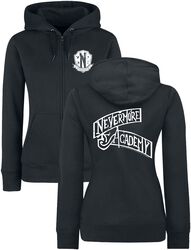 Nevermore - Logo, Wednesday, Mikina s kapucňou na zips