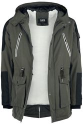 Ležérna zimná bunda s kožušinovým golierom, Black Premium by EMP, Zimná bunda
