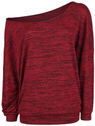 Oversize melírovaný sveter so širokým golierom, RED by EMP, Pletený sveter