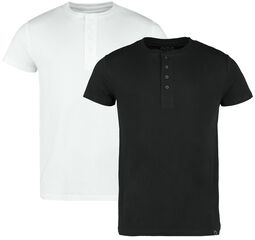 Balenie 2 ks tričiek Henley, Black Premium by EMP, Tričko