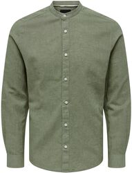 ONSCaiden LS Solid Linen MAO Shirt, ONLY and SONS, Dlhý rukáv