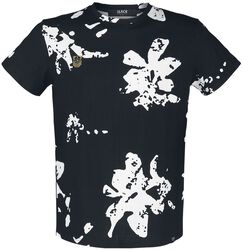 Tričko s bielymi kvetmi a malou výšivkou, Black Premium by EMP, Tričko