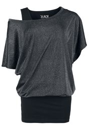 Balenie 2 ks - tričko a top s trblietkami, Black Premium by EMP, Tričko