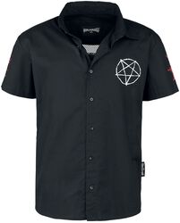 Košeľa s priesvitným zadným dielom, Black Blood by Gothicana, Košeľa s krátkym rukávom
