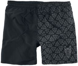Šortky na plávanie s keltskou potlačou, Black Premium by EMP, Plavecké šortky