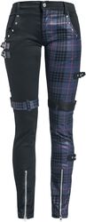 Vzorované nohavice s nitmi a remienkami, Gothicana by EMP, Plátené nohavice