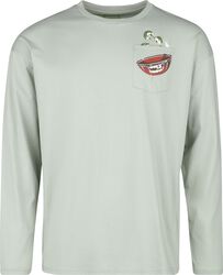 Longsleeve With Frontpocket And Small Print, RED by EMP, Tričko s dlhým rukávom