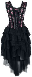 Dress with Carmen Collar and Embroidery, Gothicana by EMP, Stredne dlhé šaty