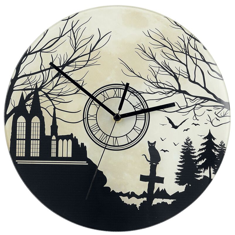 Sklenené nástenné hodiny Graveyard