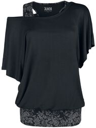 Dvojvrstvé tričko s topom s celoplošnou potlačou, Black Premium by EMP, Tričko