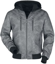 Sivá, koženková bunda, Black Premium by EMP, Prechodné bundy