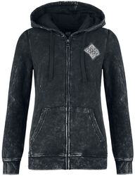 Bunda s kapucňou s keltskými ornamentmi, Black Premium by EMP, Mikina s kapucňou na zips