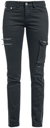 Čierne džínsy Skarlett s variabilným lemom, Black Premium by EMP, Rifle/džínsy