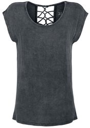 Tričko s ozdobnými šnúrkami na chrbte, Black Premium by EMP, Tričko