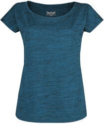 Modré tričko s melírovaným vzhľadom, Black Premium by EMP, Tričko