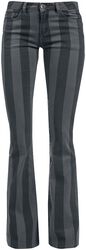 Grace - Čierno-sivé prúžkované nohavice, Gothicana by EMP, Plátené nohavice