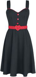 Šaty Queen Heart s gombíkmi, Voodoo Vixen, Stredne dlhé šaty