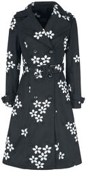 Čierna kvetovaná bunda Marjorie, Voodoo Vixen, Kabáty