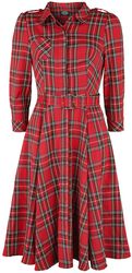 Červené kárované šaty Evie, H&R London, Stredne dlhé šaty