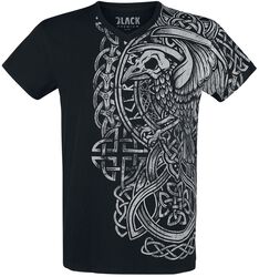 Čierne tričko s potlačou a Véčkovým výstrihom, Black Premium by EMP, Tričko