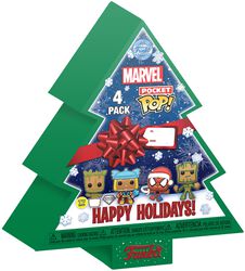Sada 4 POP! kľúčeniek Gingerbread Tree Christmas Box (svietia v tme), Marvel, Funko Pocket Pop!