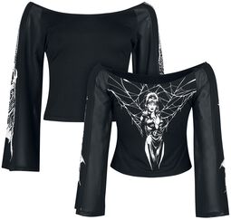 Tričko s dlhými rukávmi Gothicana x Elvira, Gothicana by EMP, Tričko s dlhým rukávom