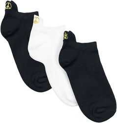 Balenie 3 párov ponožiek Peace s ozdobným lemom, Urban Classics, Ponožky
