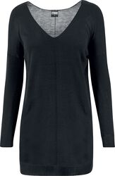 Ladies Fine Knit Oversize V-Neck Sweater, Urban Classics, Bavlnené tričko