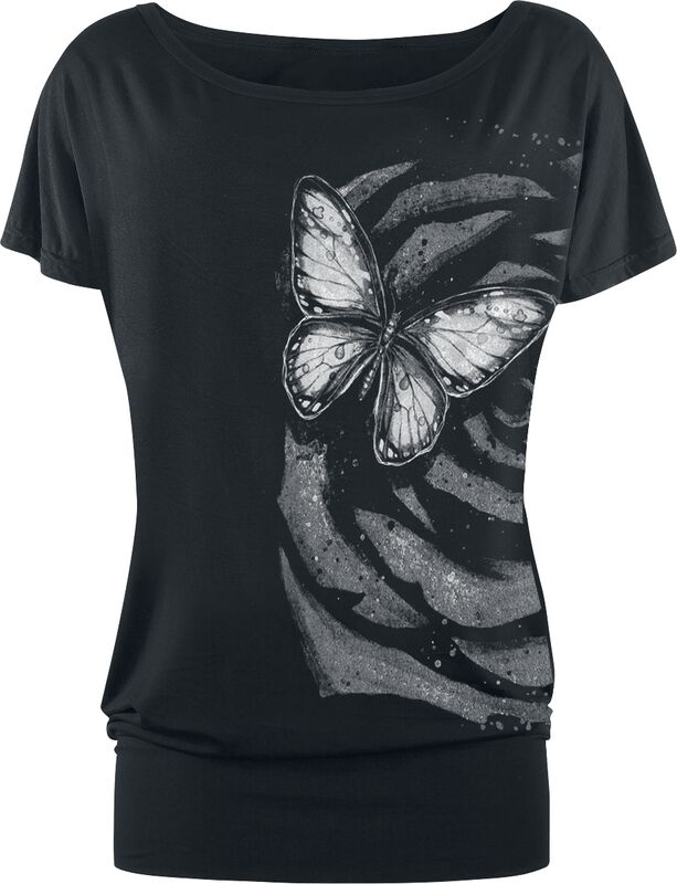 Tričko s potlačou s motýľom