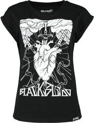 T-Shirt with Heart Print, Black Blood by Gothicana, Tričko