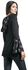 Čierny top Gothicana X Anne Stokes s dlhými rukávmi, šnurovaním, potlačou a veľkou kapucňou