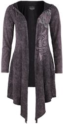 Cardigan With Washing And Frontprint, Rock Rebel by EMP, Kardigán