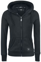 Teddy Hooded Jacket, Black Premium by EMP, Mikina s kapucňou na zips