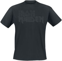 Black On Black Logo Stacked, Iron Maiden, Tričko