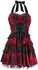 Gotické šaty s červeným károvaným vzorom