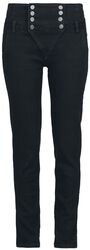 Double Button Placket Jeans, Black Premium by EMP, Plátené nohavice
