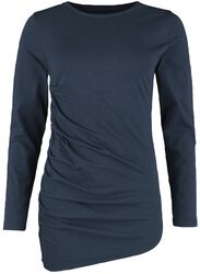 Tričko s riasením a dlhými rukávmi, Black Premium by EMP, Tričko s dlhým rukávom