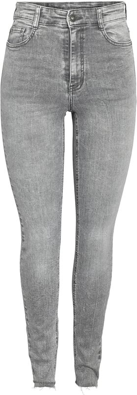 Skinny džínsy NMSatty AZ373LG S s vysokým pásom a odstrihnutými lemami