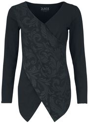 Tričko s dlhými rukávmi a ornamentami, Black Premium by EMP, Tričko s dlhým rukávom