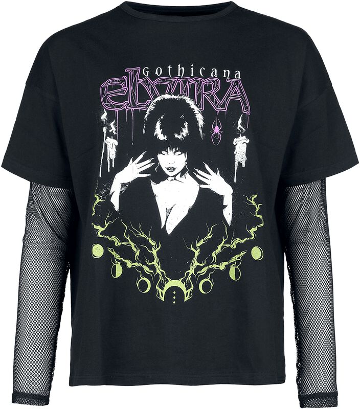 Tričko a tričko s dlhými rukávmi Gothicana x Elvira 2 v 1