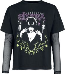 Tričko a tričko s dlhými rukávmi Gothicana x Elvira 2 v 1, Gothicana by EMP, Tričko s dlhým rukávom